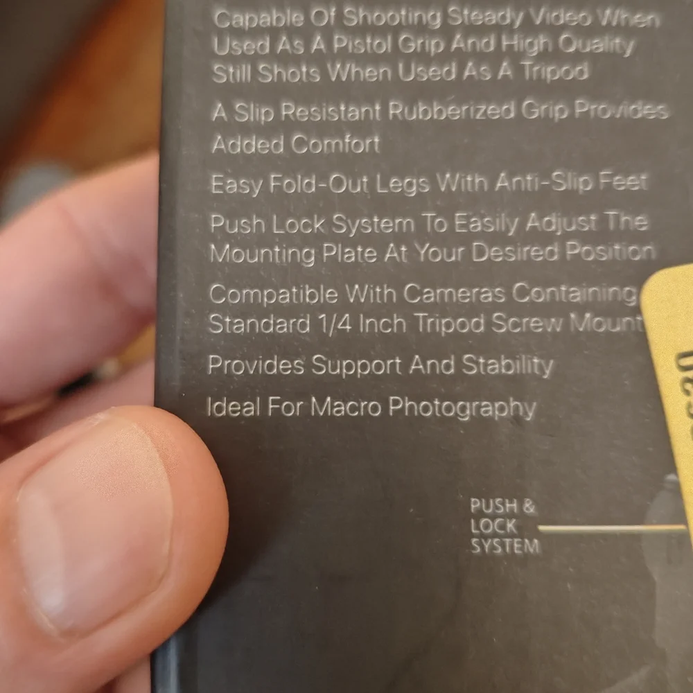 VIVITAR Pistol Grip Tripod For Smartphone's Or Cameras - Blog/Go Live - NEW